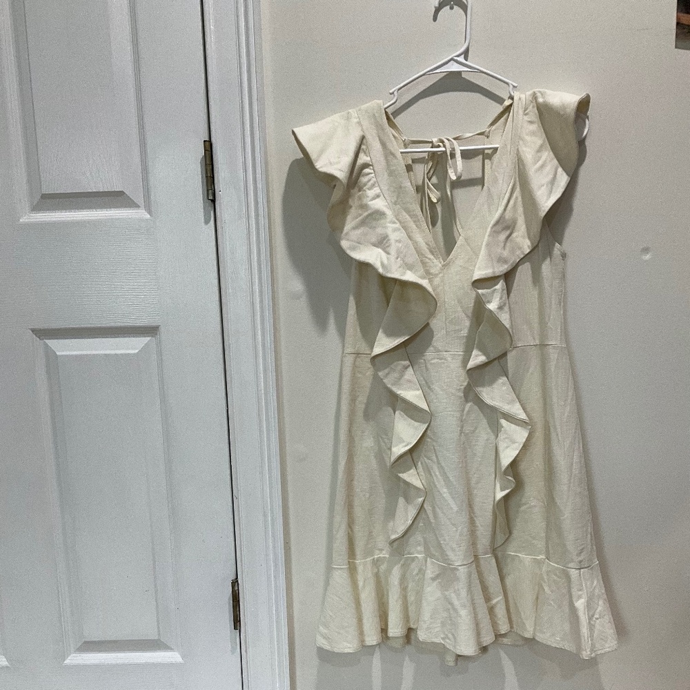 Linen Ruffle Dress